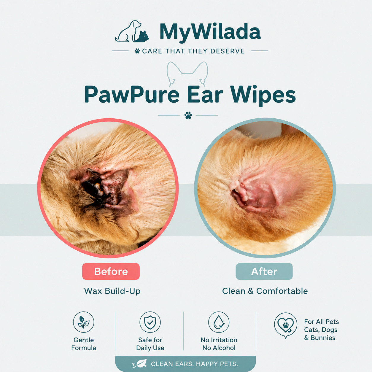 PawPure™ Finger Ear Wipes