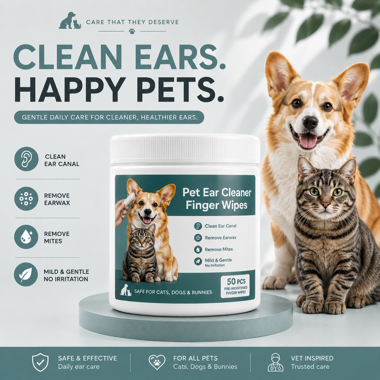 PawPure™ Finger Ear Wipes