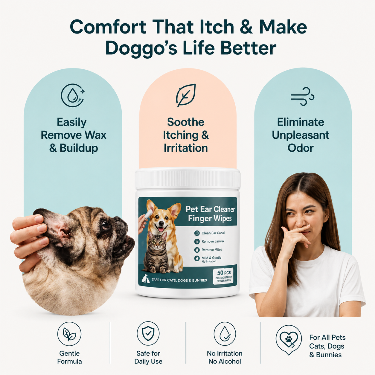 PawPure™ Finger Ear Wipes